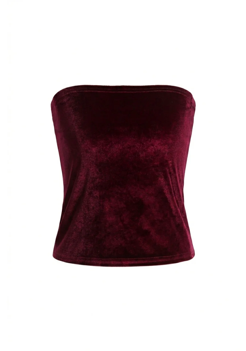 Strapless Velvet Bandeau Tube Top for Infinity Convertible Multiway Dress